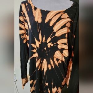 Long Sleeve Cotton Black Tie Dye